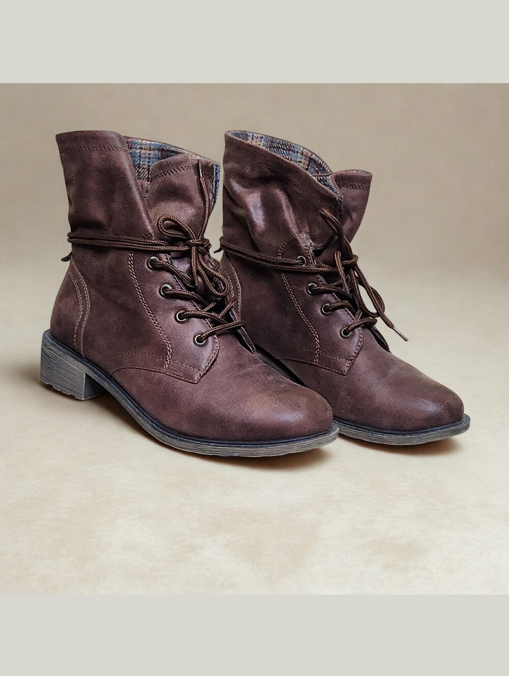 MUDD Soprano Slouch Combat Boot in Cognac Sz 8.5